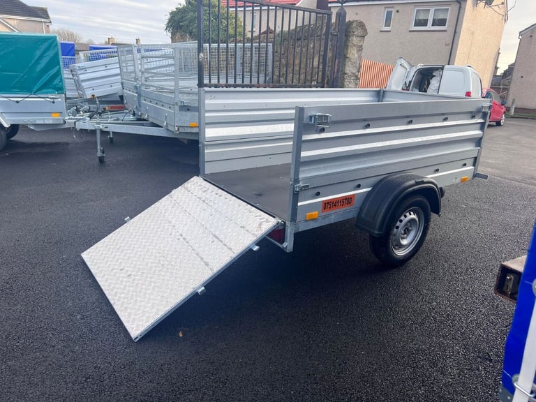 BRAND NEW 6FT X 4FT SINGLE AXLE DOUBLE BROADSIDE TRAILER WITH RAMP