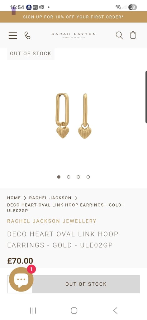 Rachel Jackson Deco Earrings Silver & 22ct Gold
