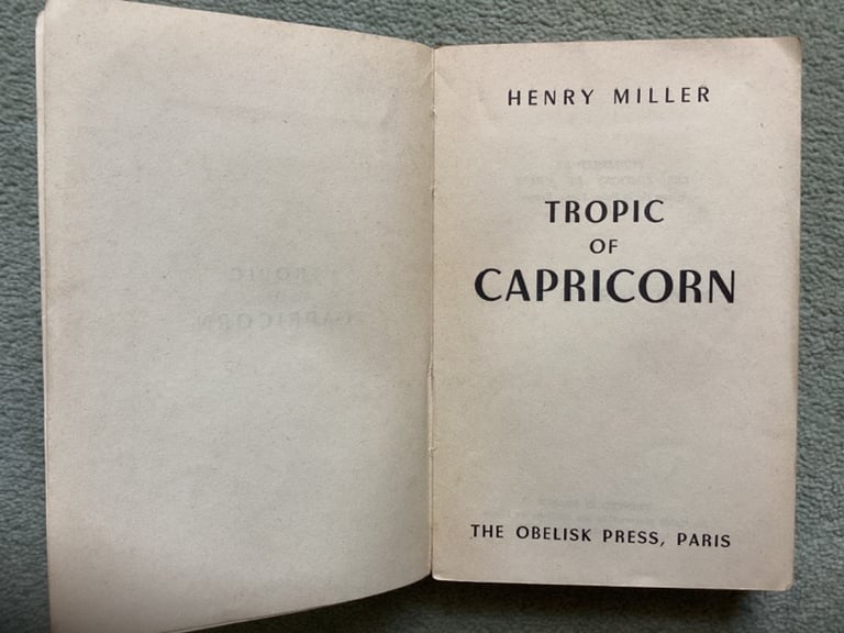TROPIC OF CAPRICORN BY HENRY MILLER 1950 EDITION PARIS