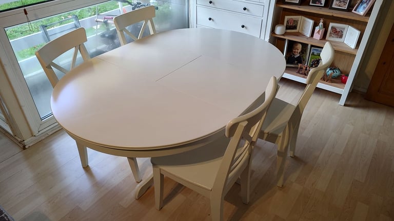 image for IKEA Extendable Dining Table with 4 Chairs – Good Condition