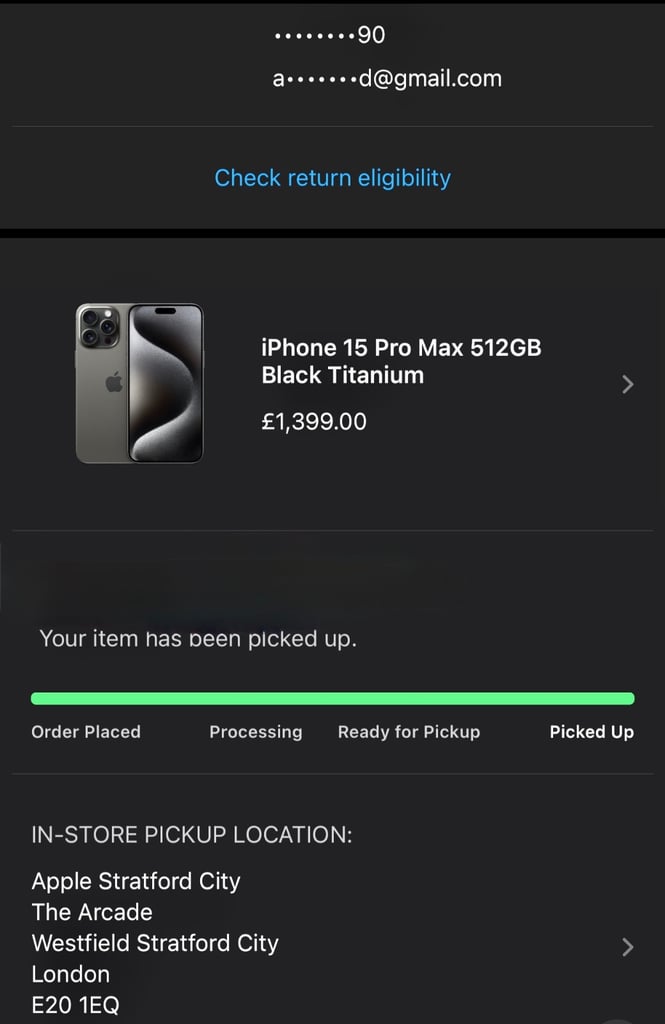 APPLE IPHONE 15 PRO MAX 512 GB TITANIUM BLACK 