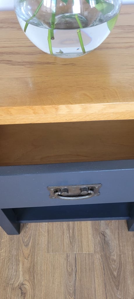 Oak console lamp/side table