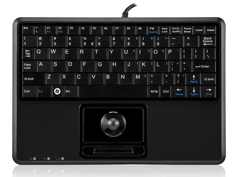 image for Perixx PERIBOARD-509H PLUS Wired Keyboard with Trackball