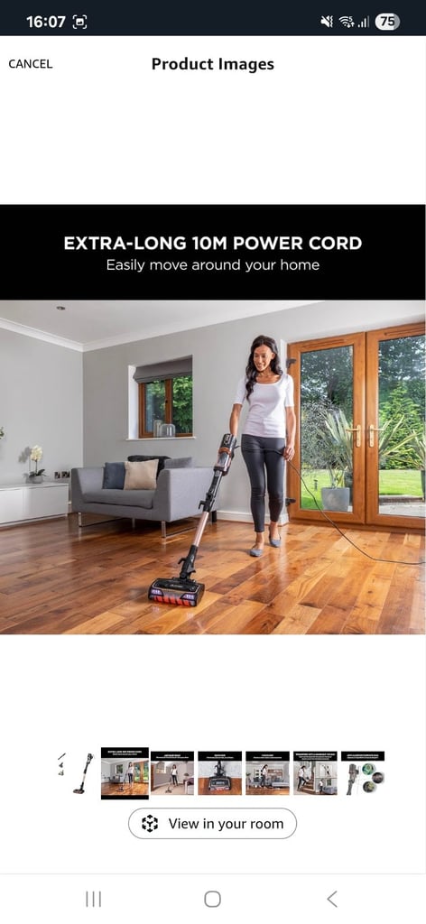 image for Shark Corded Stick Vacuum Cleaner (HZ500UKT) – Rose Gold – Brand New
