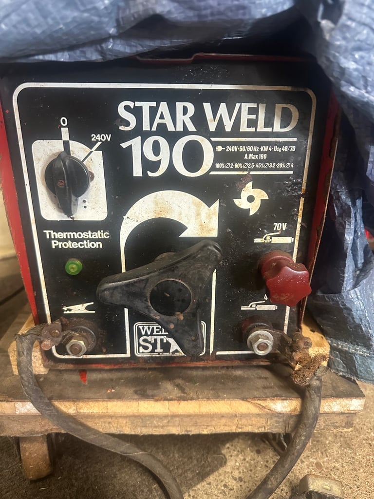 image for Star weld 190 amp stick Arc welder turbo fan cooled 240v electric tools On Dolly