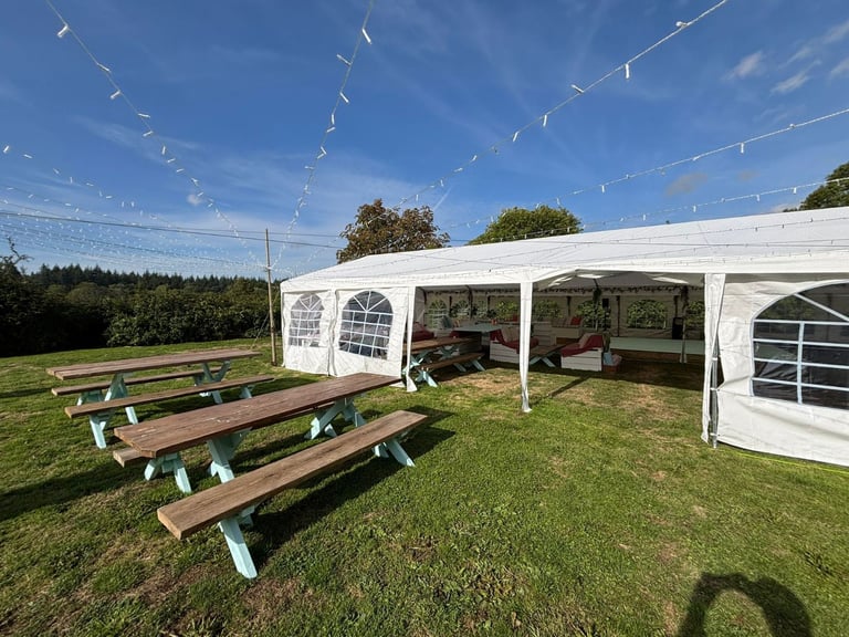 Wedding / Party Setup Including Marquees, Seating, Tables and Decorations.