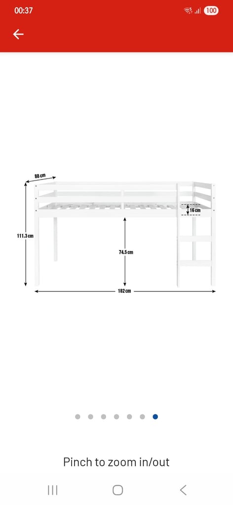  Shorty Mid Sleeper bed 