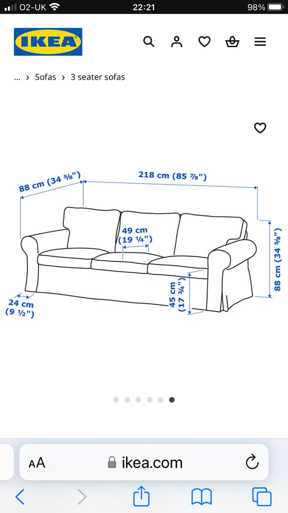 IKEA Erktop 3 Seater Sofa-bed