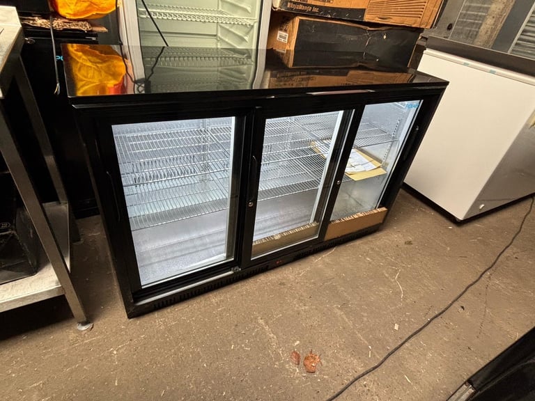 Commercial undercounter bar fridge sliding doors cafe shop 