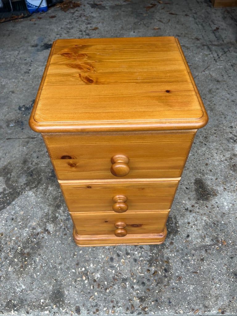 Solid chunky pine bedside table. Dovetail joints. Possible delivery 