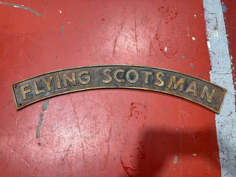 image for Vintage Flying Scotsman Cast Iron Sign pickup Cardiff or Newport 