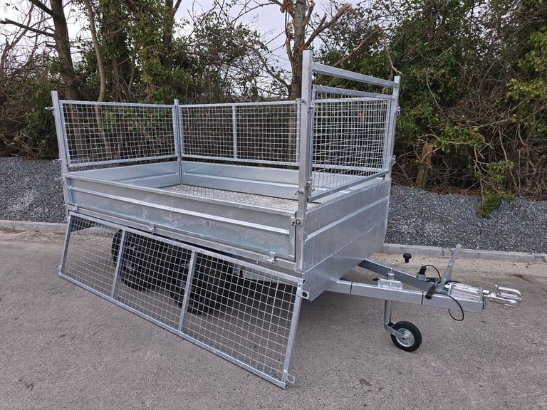 9x5ft galvanised builders dropside trailer with meshsides led