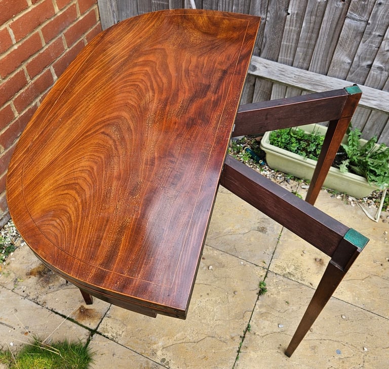 Georgian Mahogany Antique"D" Shaped Card Table Circa 1800
