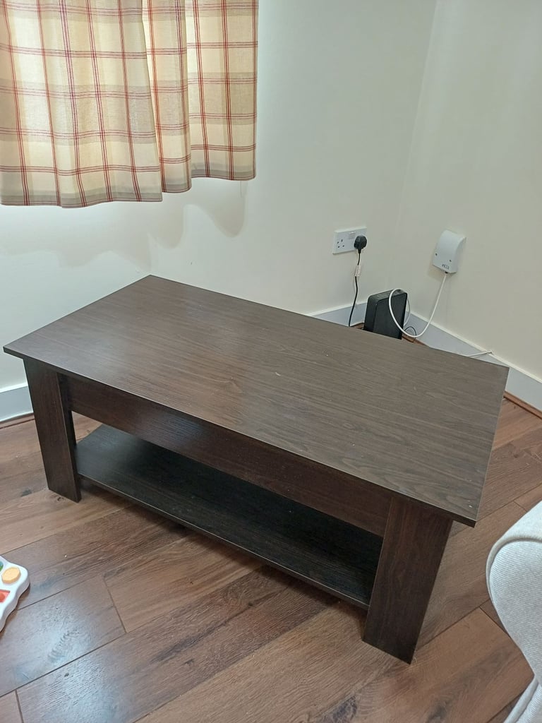 image for ✨ Lift-Up Coffee Table with Hidden Storage – Great Condition (Yaheetech, Espresso Finish)