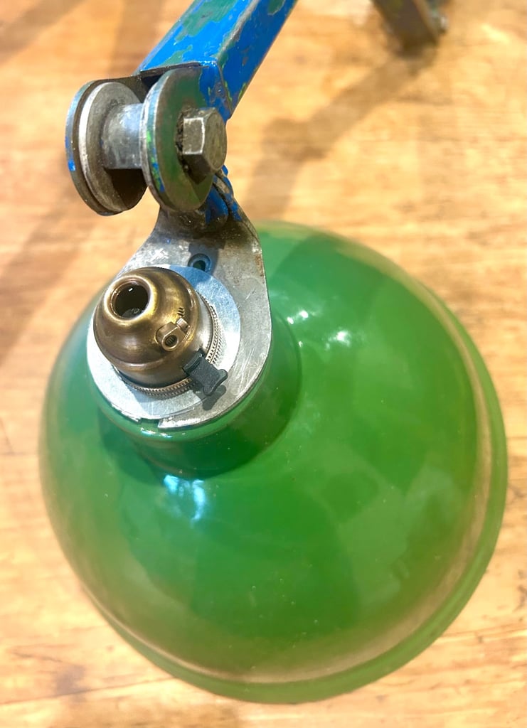 Green EDL industrial desk vintage lamp office factory retro antique light lighting factory table