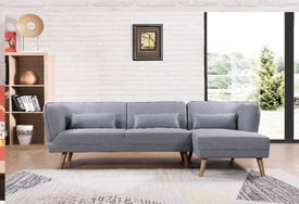 Coventry 3 Seater Shaped Corner grey Sofa 