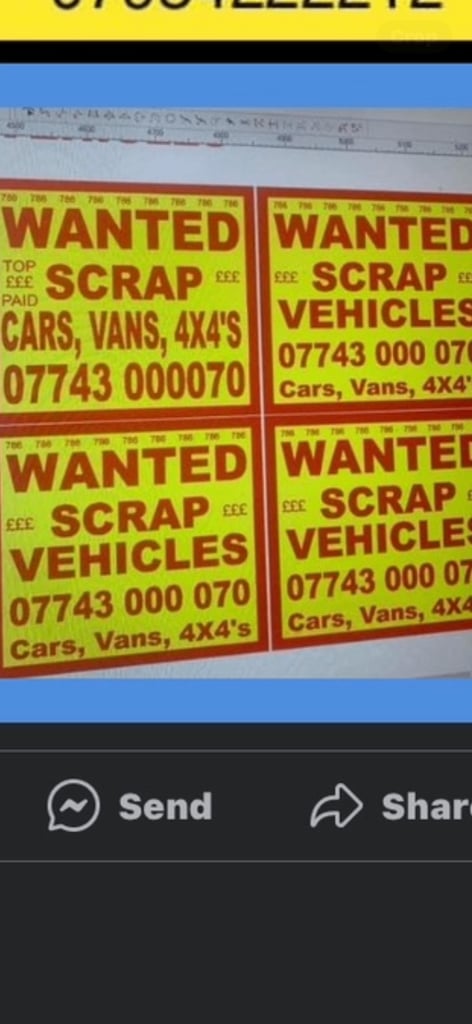 Huddersfield scrap vehicle buyer always 