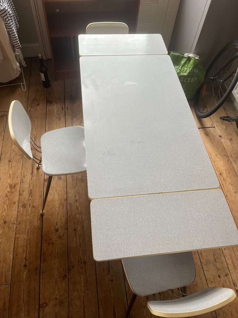 Vintage mid century Formica kitchen table and dining chairs