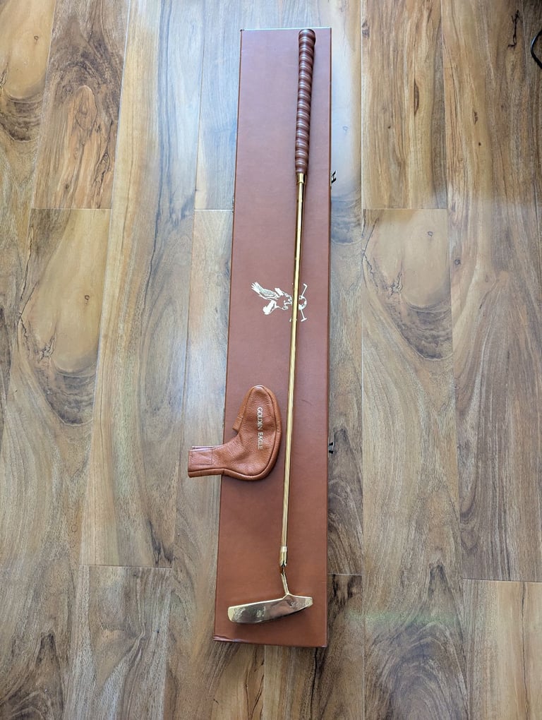 {{ GOLDEN EAGLE Brass Putter with Display Box Unused}}