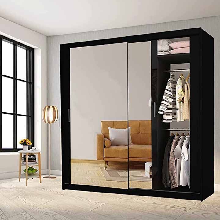Modern Brand New 2 or 3 Doors Sliding Wardrobe with Mirrors in High Gloss or Matte Finish