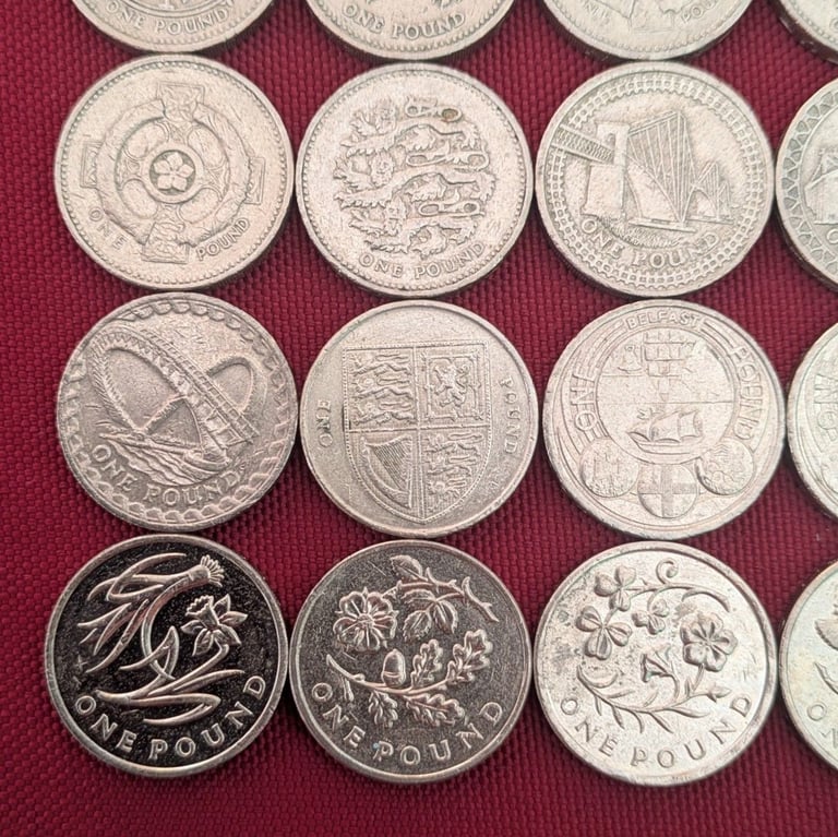 £1 START COLLECTING 30x UK £1 Old Round Pounds coins