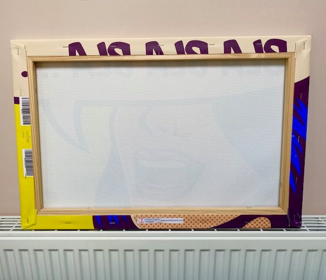 LARGE POP ART WALL CANVAS, ROY LICHTENSTEIN STYLE, BLA BLA, COLOURFUL