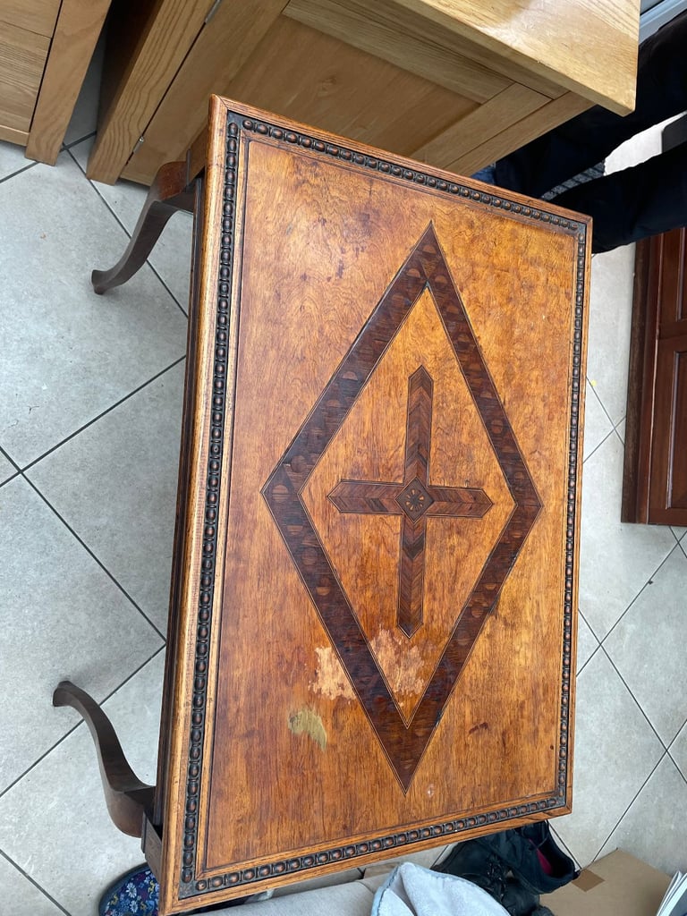 Elegant Occasional Table with Marquetry Design