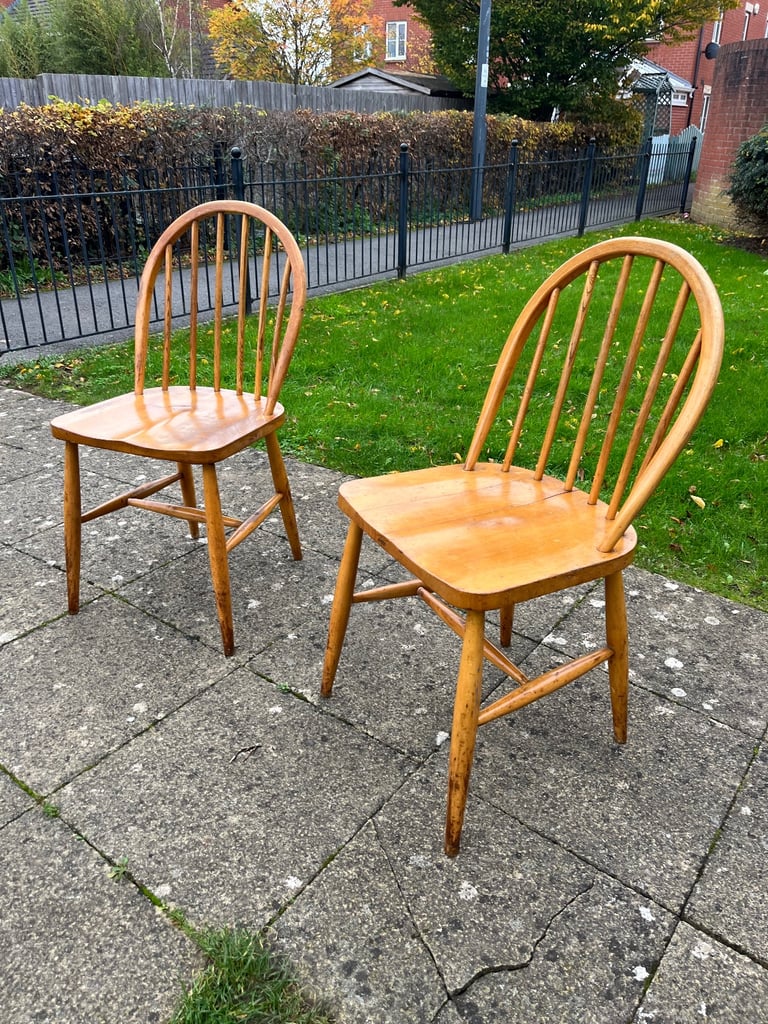 Pair of Ercol Windsor dining chairs (delivery available)
