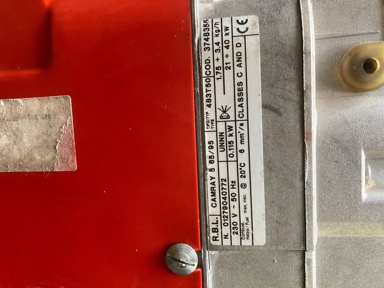 Riello Burner 483T50 from Camray 5 Oil Boiler
