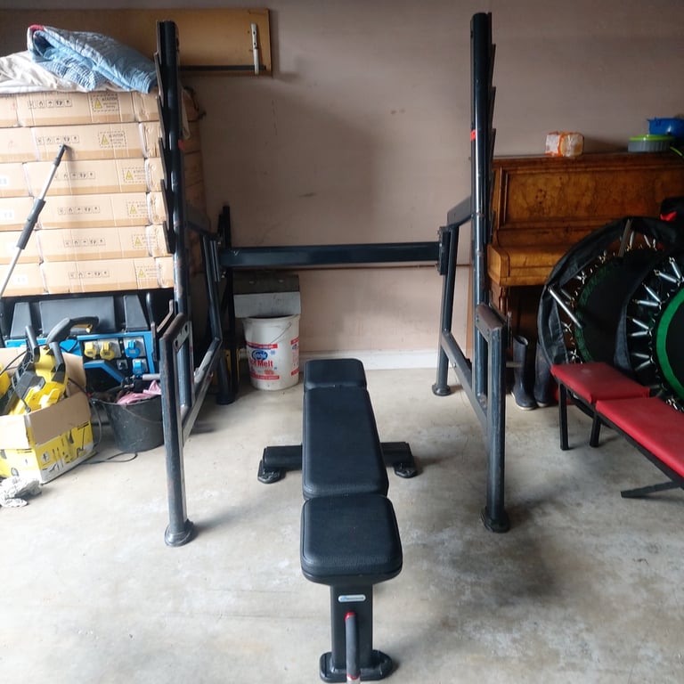Commerical grade Squat rack and Nautilus Adjustable bench 