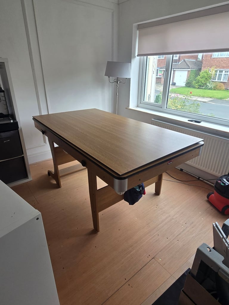 Fold up pool table, table tennis and darts