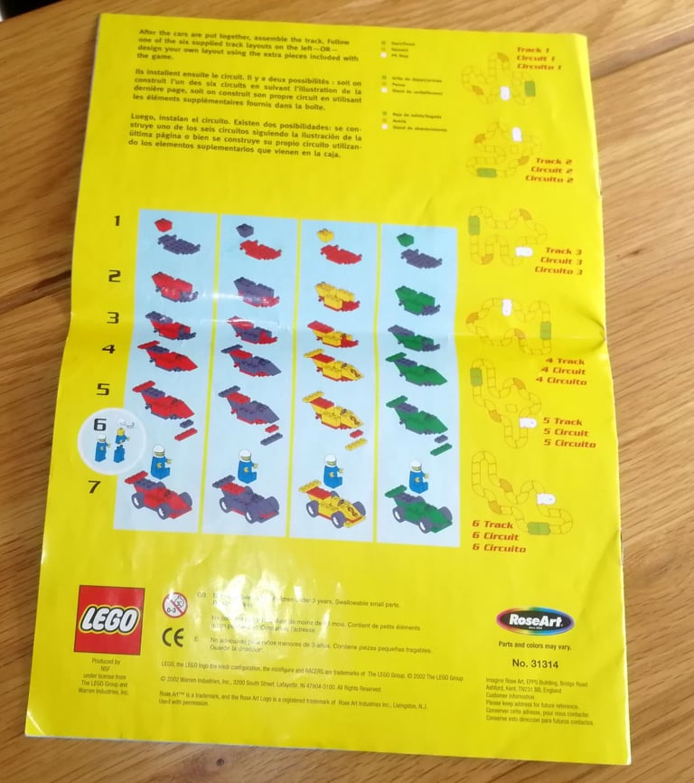 Lego Racers Super Speedway Board Game 2001 Rose Art