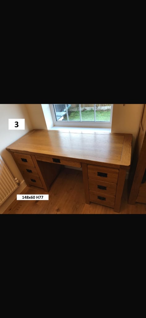 image for Oak furniture land solid oak desk
