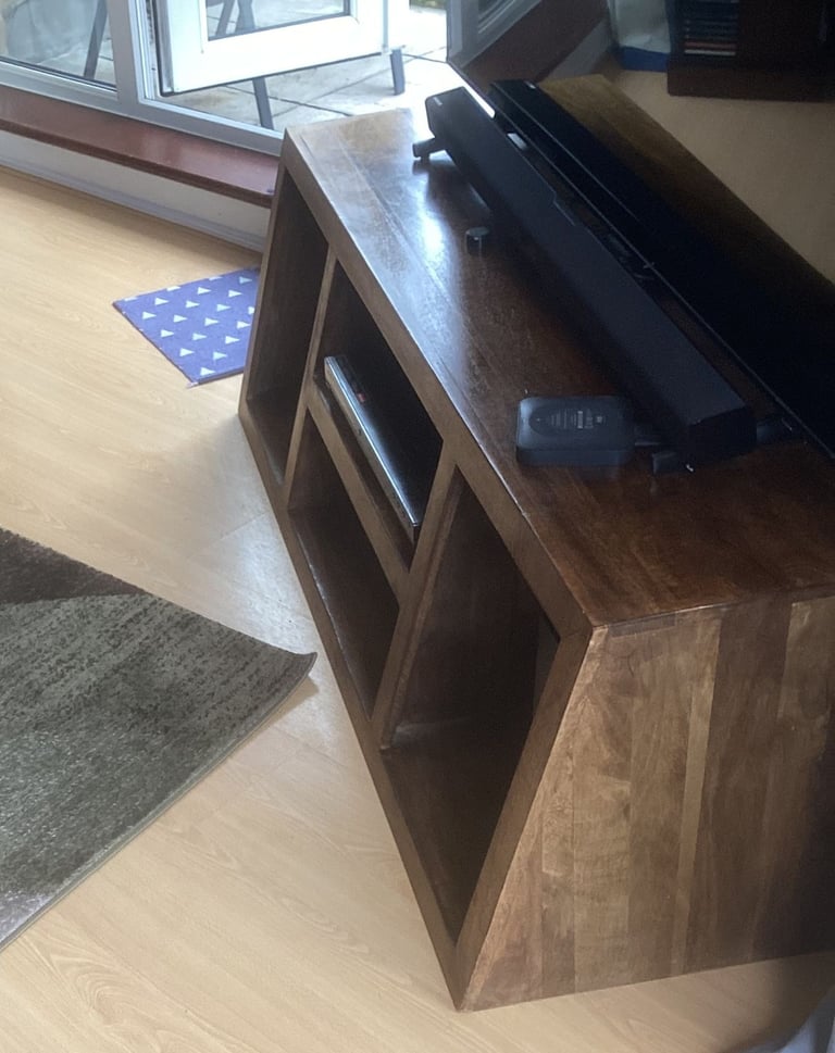 Dark Mango TV Unit Slanted Style