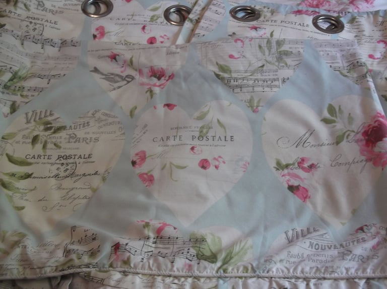 Dunelm Very Pretty Lined Curtains and 2 Matching Single Duvet Covers and Pillowcases