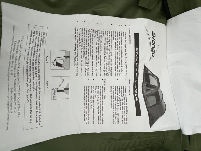 Vango Icarus 500 5-person tent with front canopy.  Excellent condition.