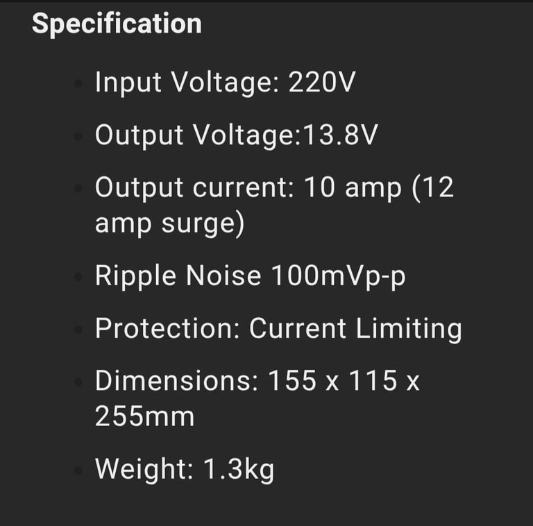 C.B. POWER SUPPLY 10AMP