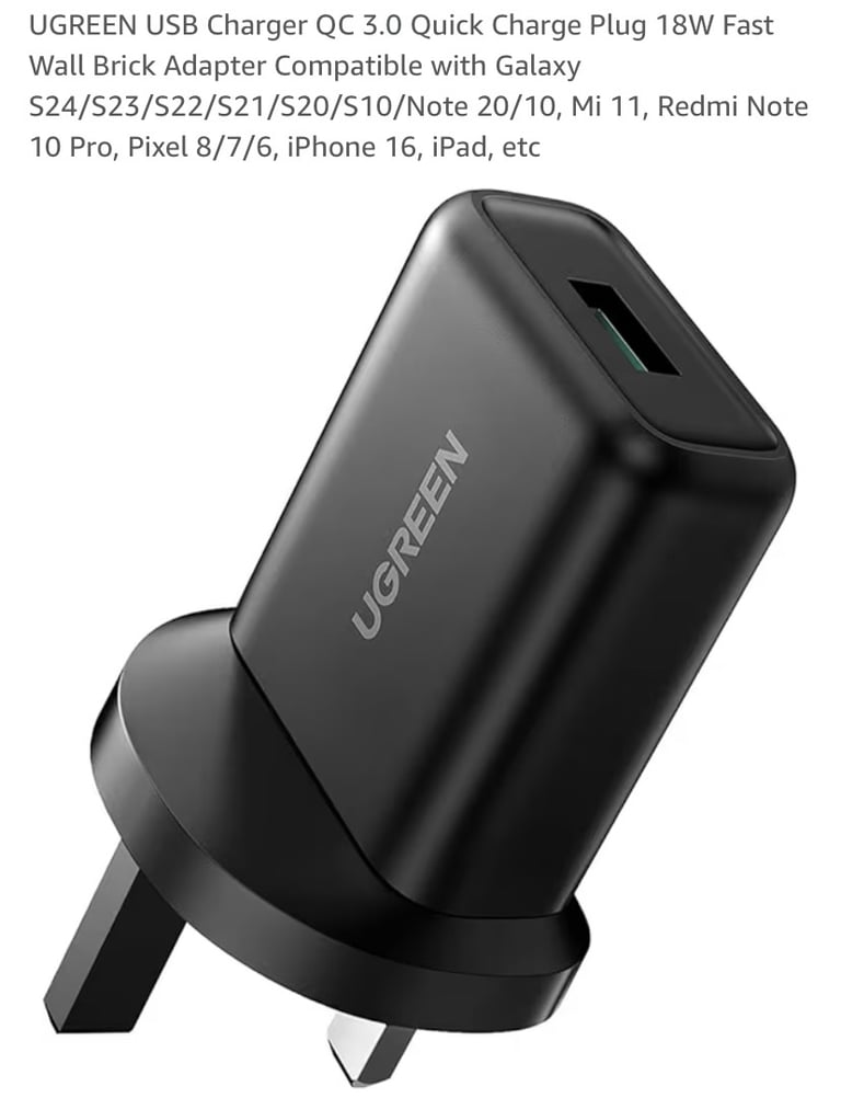 Like-New 4-in-1 Foldable Charger with USB Lead and Mains Adapter