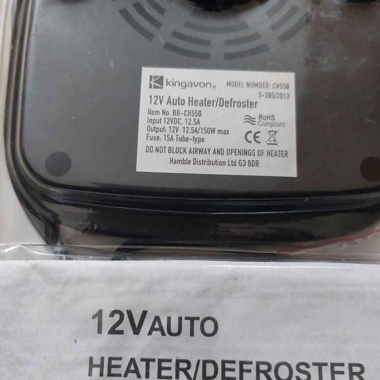 KINGAVON AUTO HEATER/DEFROSTER FAN 12Volt DC