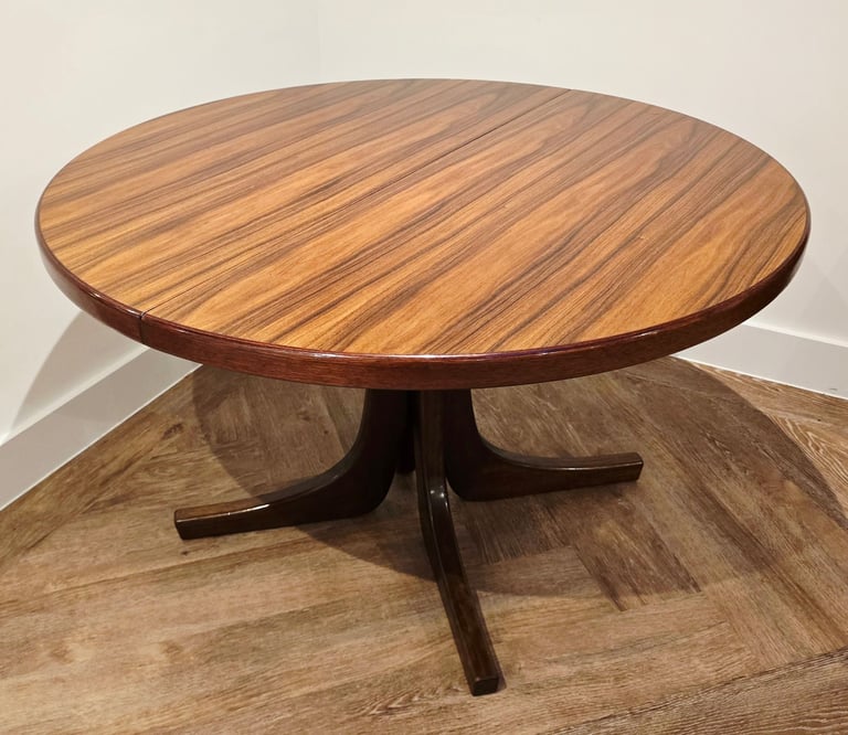 Mid Century Modern Danish Double Extending Rosewood Dining Table, likely Skovby
