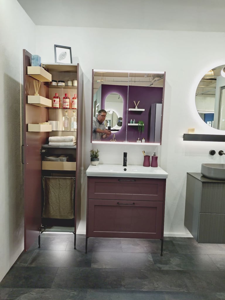 Dansani Luna 80cm Vanity Set Chalky Plum *Manufacturers Ex-display* rrp £6794