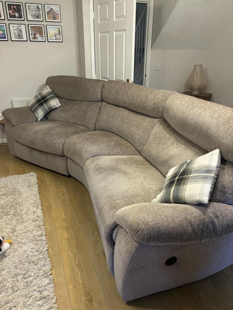Power reclining sofa and single manual recliner 