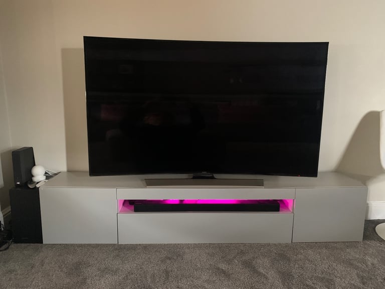 image for Bundle XXL SAMSUNG TV 65&quot;+ Home Cinema BluRay+ Accessories + Glossy TV Unit Stand