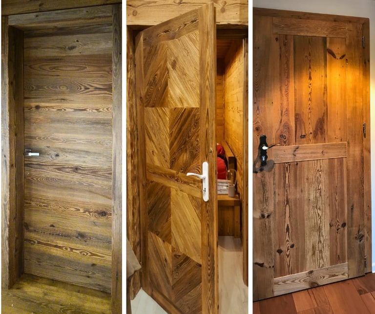 Interior doors made of old wood (solid wood)