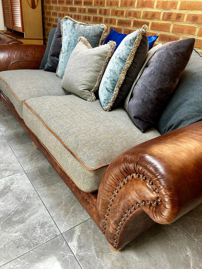 Tetrad Northwood Leather Sofa and Footstool Set ( delivery ) 