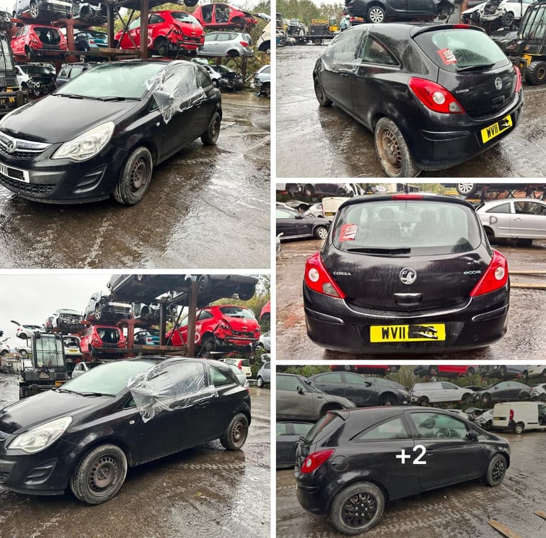 Vauxhall Corsa D. Black. Door front. Breaking spares parts 