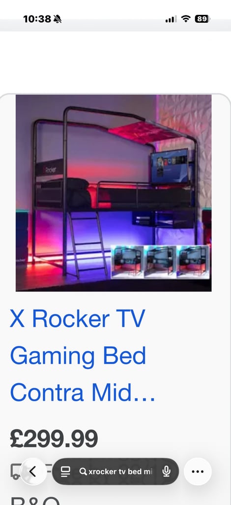 X rocker single tv bed 