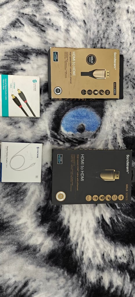 image for 💥 Sandstrom Gold Series HDMI Cables & Syncwire Optical Cables For Sale Brand New Sealed 