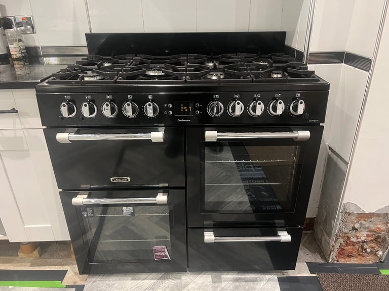 LEISURE Cookmaster CK100G232K 100 cm Gas Range Cooker - Black (includes extractor hood)