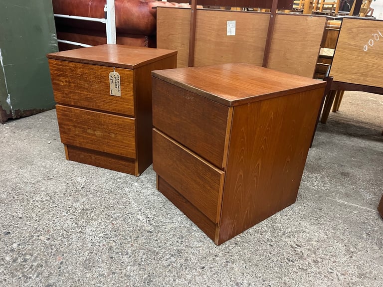 image for Pair of Danish teak mid century bedside cabinets 